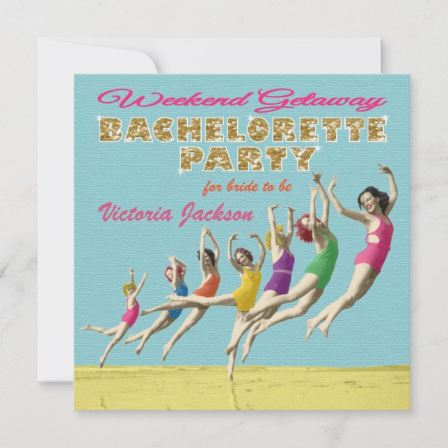 Bachelorette Weekend Getaway Party Invitations (Front)