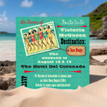 Bachelorette Weekend Getaway Party Invitations<br><div class="desc">Taken from an vintage photo with textured background and reworked, this awesome Bachelorette Weekend Getaway is perfect for that beachy destination party for the girls! Features a row of beautiful girls arm in arm , in colourful vintage swimsuits strolling down the beach. Looks best in linen paper, if you can...</div>