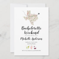 Bachelorette Weekend in Austin Texas Invitation