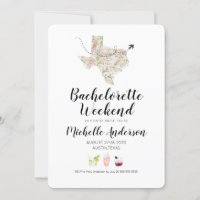 Bachelorette Weekend in Austin Texas Invitation