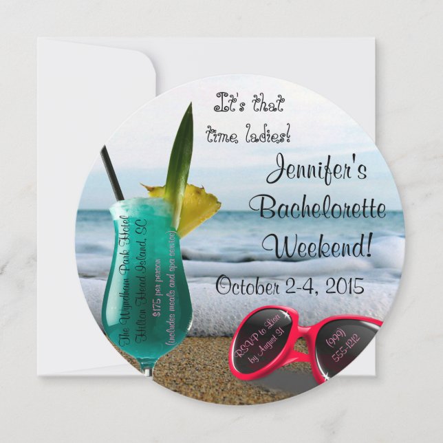 Bachelorette Weekend Invitation with Itinerary (Front)