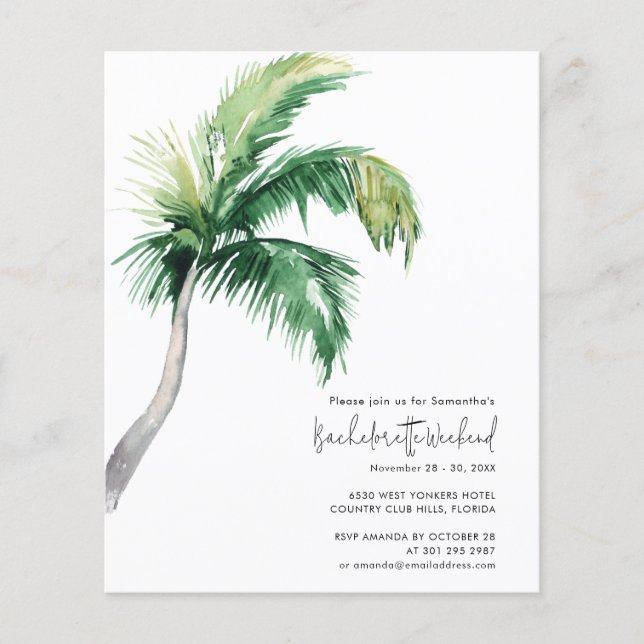 Bachelorette Weekend Itinerary and Invitation (Front)
