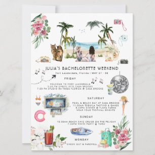 Bachelorette Weekend Itinerary Ft Lauderdale Invitation