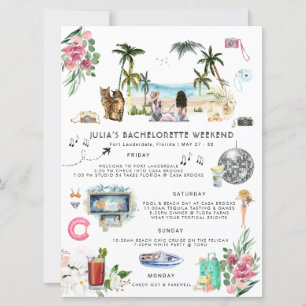 Bachelorette Weekend Itinerary   Ft Lauderdale Invitation