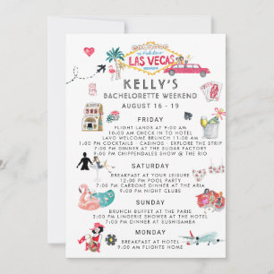 Bachelorette Weekend Itinerary   Las Vegas Invitation