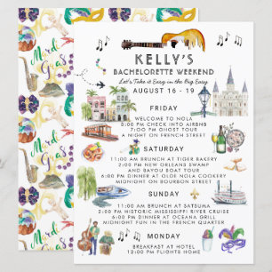 Bachelorette Weekend Itinerary   New Orleans  Invitation