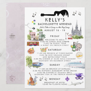 Bachelorette Weekend Itinerary   New Orleans Invitation