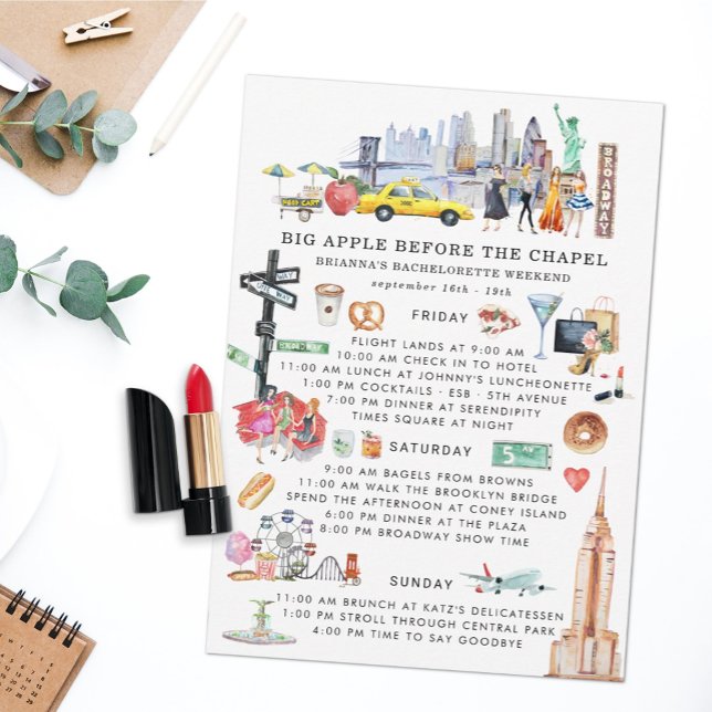 Bachelorette Weekend Itinerary | New York City Invitation (Creator Uploaded)
