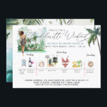 Bachelorette Weekend Itinerary | Palm Beach Invitation<br><div class="desc">You're getting married! Or your best friend is. Either way, you get to plan a dream vacation with your BFFs. Take your “last fling before the ring” on the road with a faraway tropical trip. Our watercolor tropical beach themed invitations will have the girls racing to pack their bags for...</div>