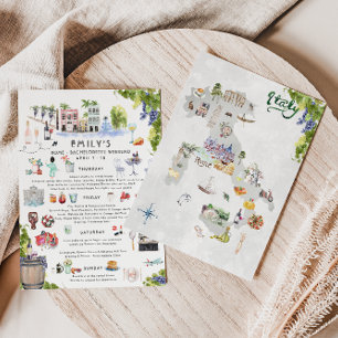 Bachelorette Weekend Itinerary Rome, Italy Invitation