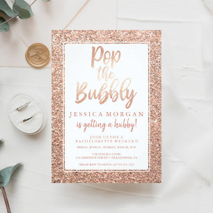 Bachelorette Weekend Itinerary Rose Gold Invitation