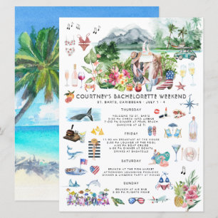Bachelorette Weekend Itinerary   Saint Barthélemy Invitation