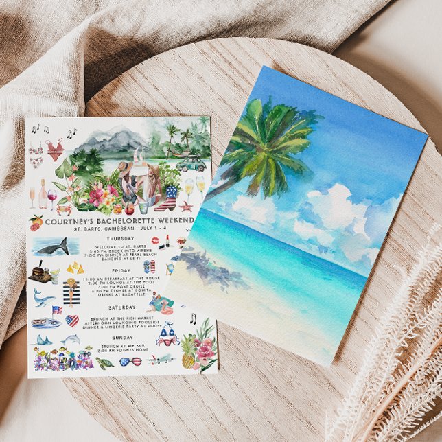 Bachelorette Weekend Itinerary | Saint Barthélemy Invitation (Creator Uploaded)