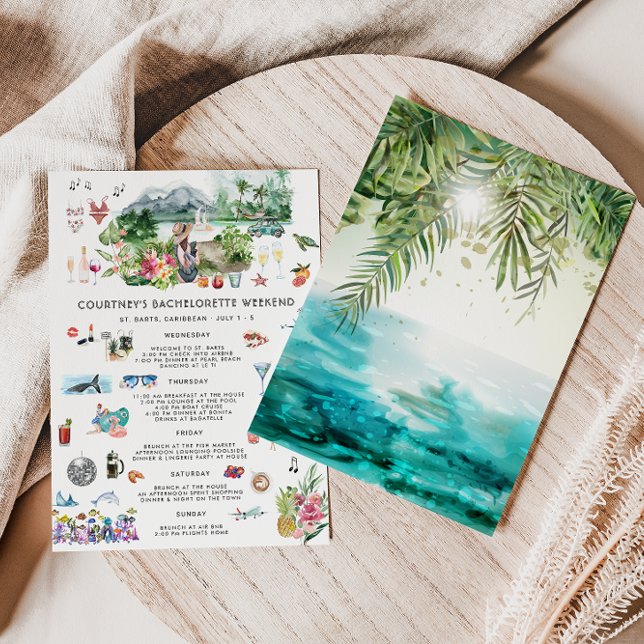 Bachelorette Weekend Itinerary | Saint Barthelemy Invitation (Creator Uploaded)