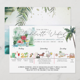 Bachelorette Weekend Itinerary   Turks & Caicos Invitation