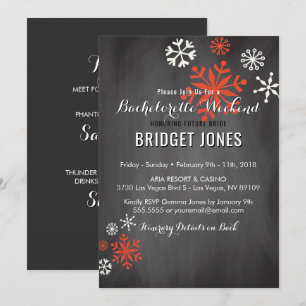 Bachelorette Weekend Itinerary Winter Chalkboard Invitation