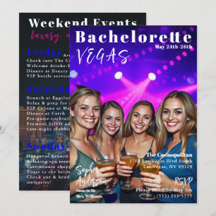 Bachelorette Weekend Magazine Cover Invitation