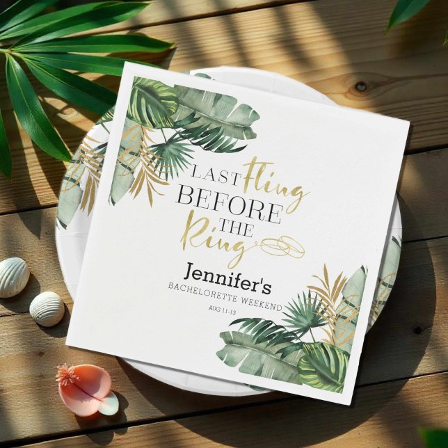 Bachelorette Weekend Napkins | Tropical Rings (Creator Uploaded)