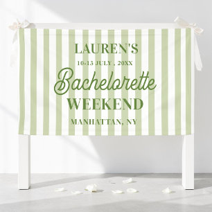 Bachelorette Weekend Olive Green Striped Banner