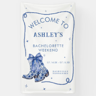 Bachelorette Weekend Party Blue Welcome Sign