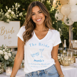 Bachelorette Weekend Party Bride Beach Blue T-Shirt