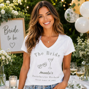 Bachelorette Weekend Party Bride Beach Sage Green T-Shirt