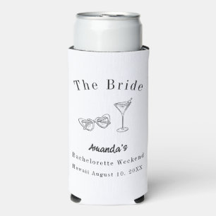 Bachelorette Weekend Party Bride Beach Seltzer Can Cooler