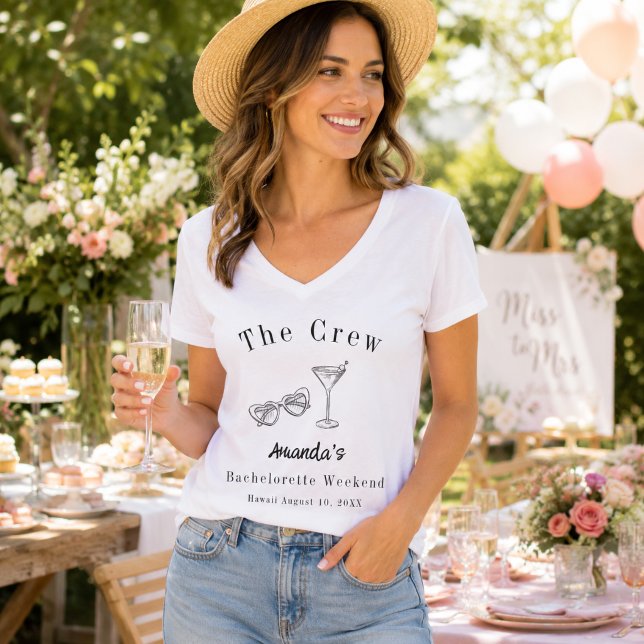 Bachelorette Weekend Party Crew Beach T-Shirt (Creator Uploaded)