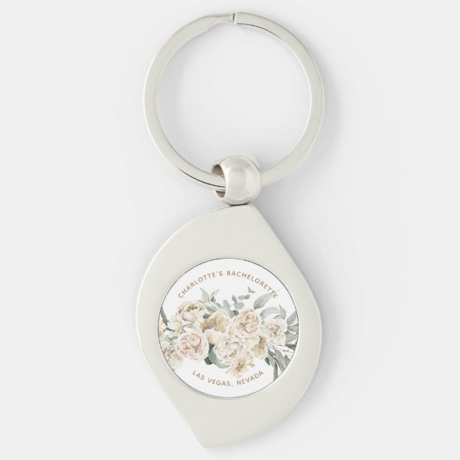 Bachelorette Weekend Party Favor Personalised Gift Key Ring (Front)