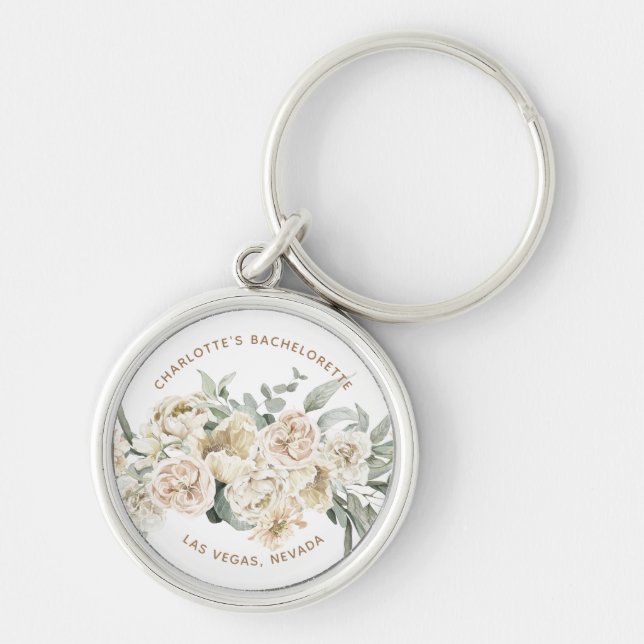 Bachelorette Weekend Party Favor Personalised Gift Key Ring (Front)