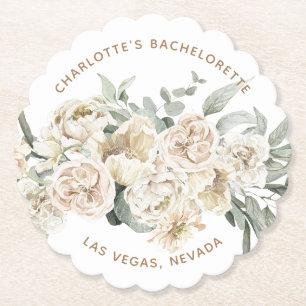 Bachelorette Weekend Party Favor Personalised Gift Paper Coaster