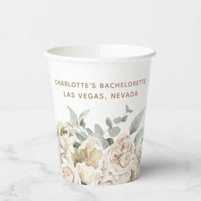 Bachelorette Weekend Party Favor Personalised Gift Paper Cups (Left)