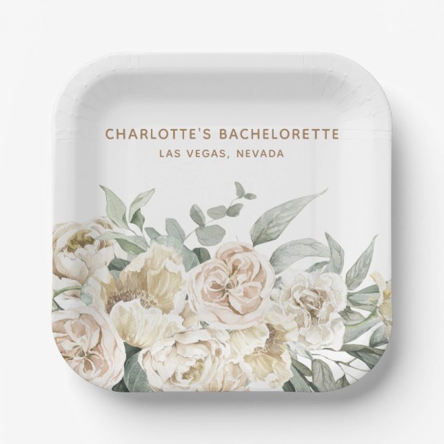 Bachelorette Weekend Party Favor Personalised Gift Paper Plate (Front)