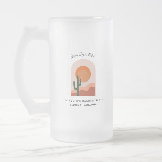 Bachelorette Weekend Party Favour Personalised  Frosted Glass Beer Mug (Left)
