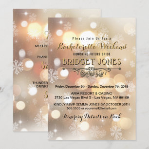 Bachelorette Weekend Party Itinerary Snowflakes Invitation