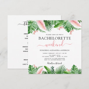 Bachelorette Weekend Party Tropical Palms Invitation