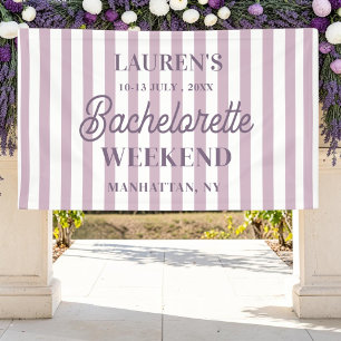 Bachelorette Weekend Purple Striped Banner