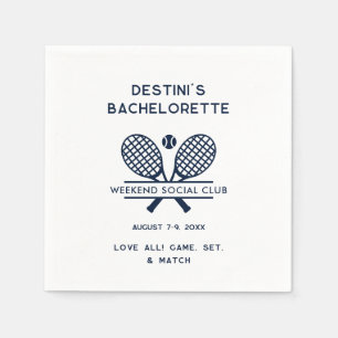 Bachelorette Weekend Tennis Club Party Custom Napkin