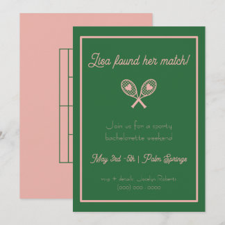 Bachelorette Weekend Tennis Invitation