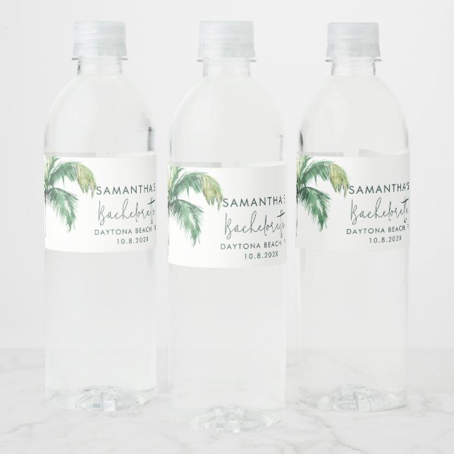 Bachelorette Weekend Watercolor Custom Water Bottle Label (Bottles)
