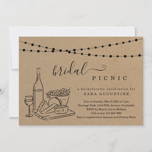 Bachelorette Wine Tasting and Cheese Board Party Invitation (Front)