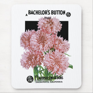 Bachelor's Button Seed Packet Label Mouse Mat