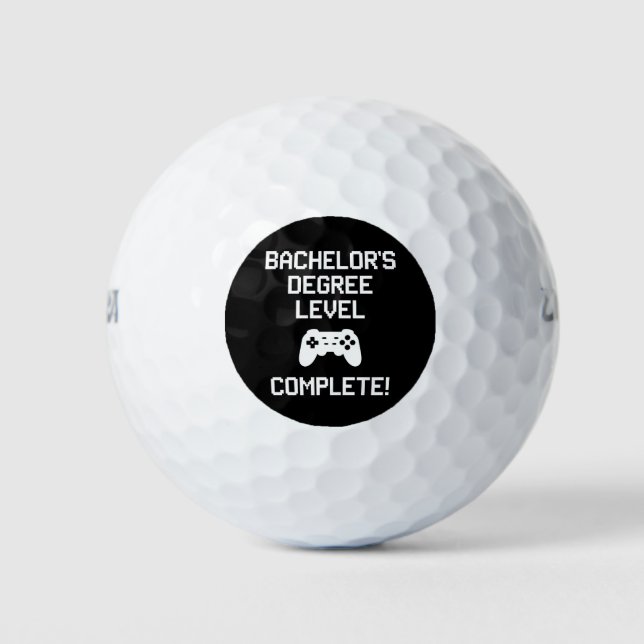 Bachelor's Degree Level Complete Gaming Gamer Golf Balls (Front)