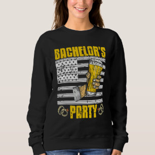 Bachelors Party Retro Patriotic Getting Married Pr Sweatshirt