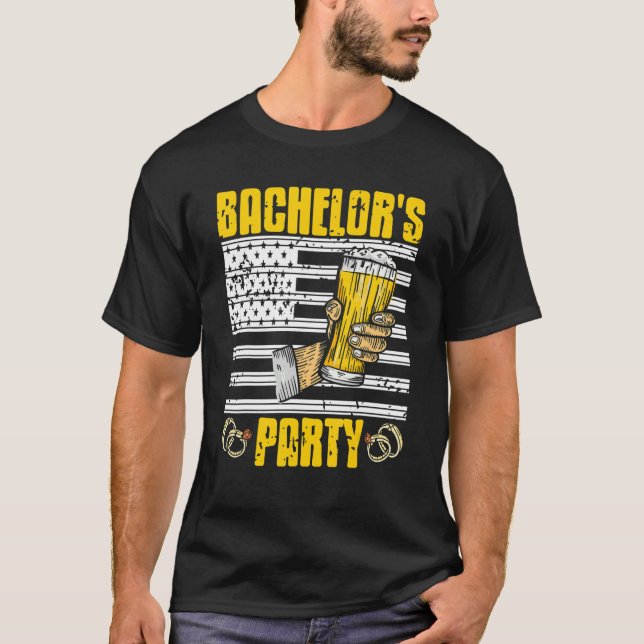 Bachelors Party Retro Patriotic Getting Married Pr T-Shirt (Front)