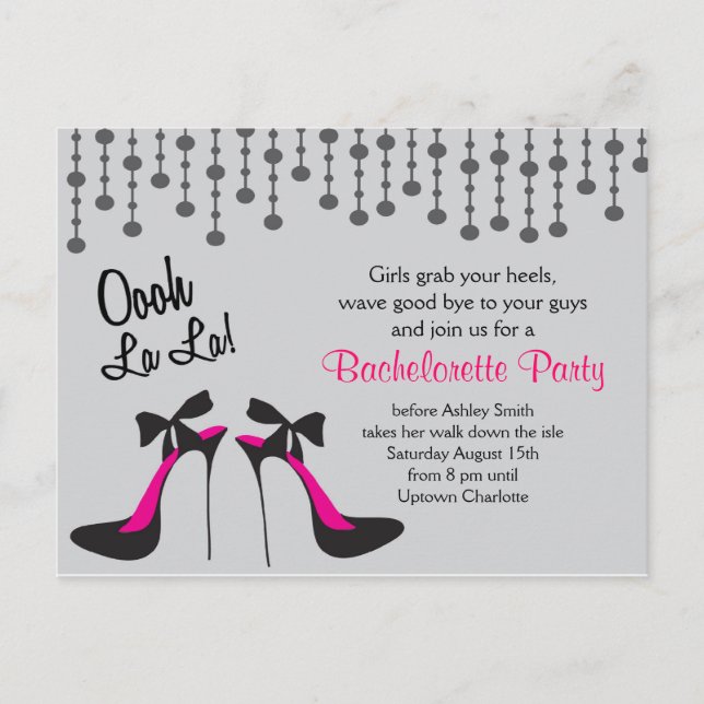 Bachlerotte Party / Girls Night Out/ Invitation Postcard (Front)