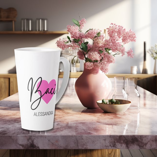 Baci Pink Heart Latte Mug Sweet Affectionate Gift (Creator Uploaded)