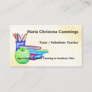 Back 2 Basics Watercolor Education Business Card
