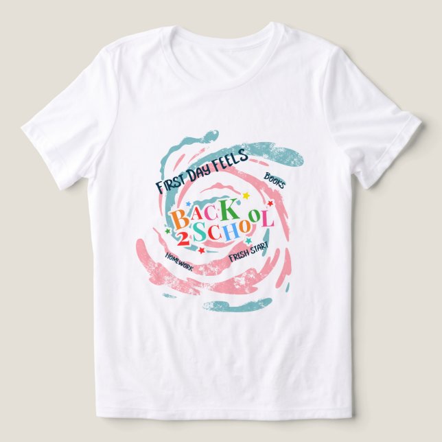 Back 2 School First Day Feels Books Homework Fresh Tri-Blend Shirt (Design Front)