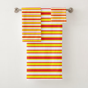 Back and Forth Red and Yellow  Bath Towel Set